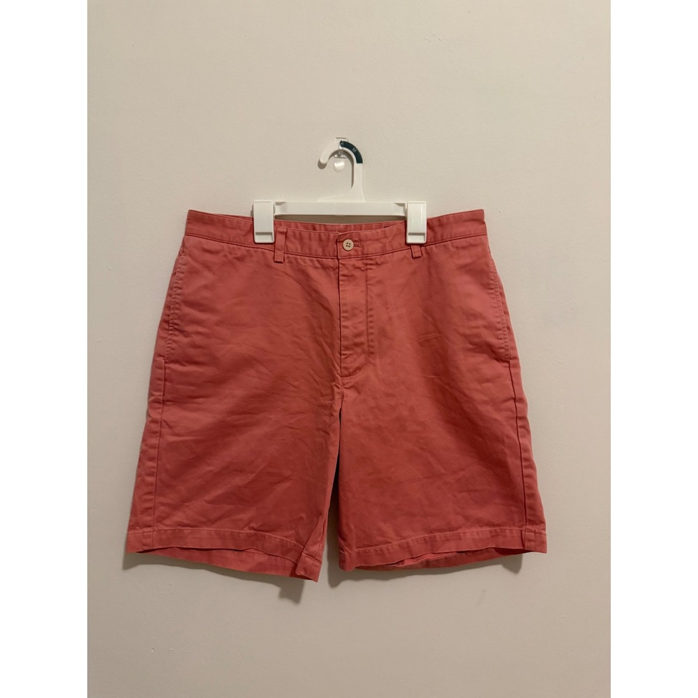 Vineyard Vines Breaker Shorts Mens 34 Coral Pink Cotton Twill Flat Front Preppy